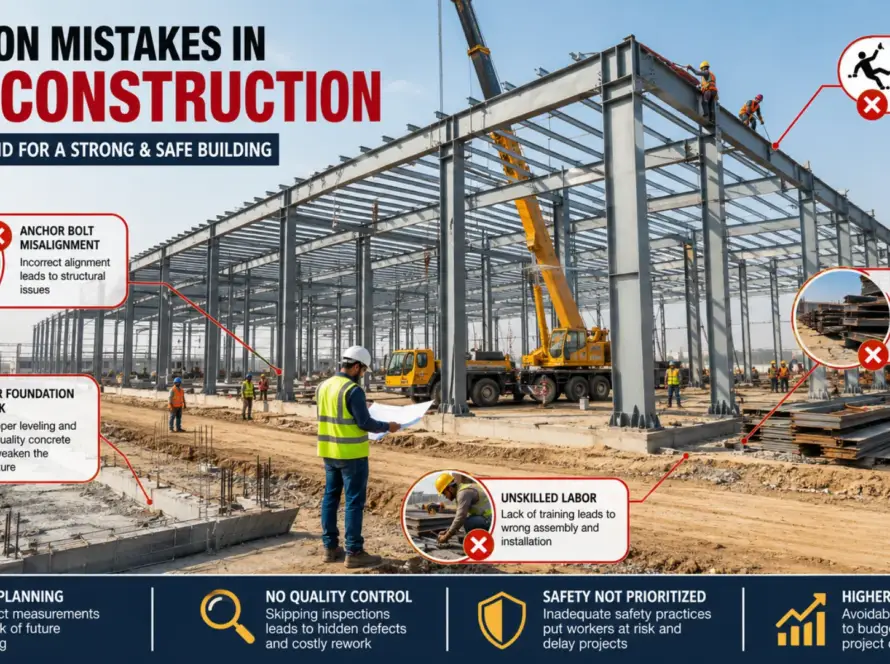 Common mistakes to avoid during PEB construction at an industrial building site