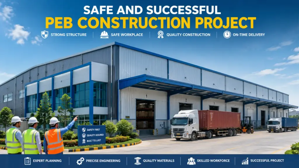 Completed industrial PEB facility showcasing successful construction practices