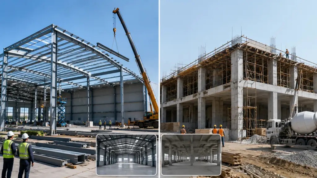 Comparison of PEB warehouse and RCC warehouse construction methods in India