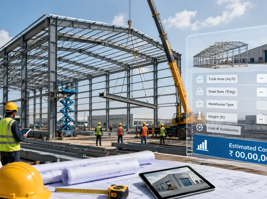 PEB warehouse construction cost calculator for estimating warehouse building costs in India