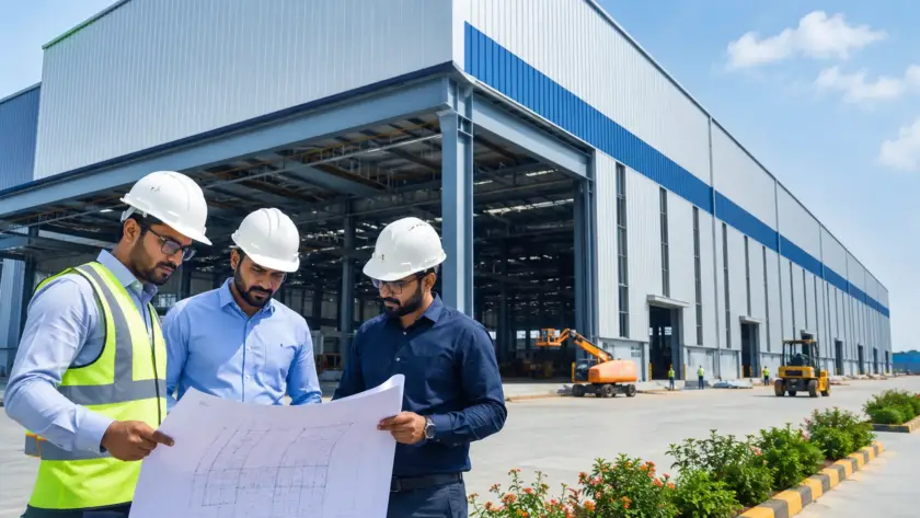 Turnkey pre-engineered building contractor delivering a completed industrial warehouse project from design to handover