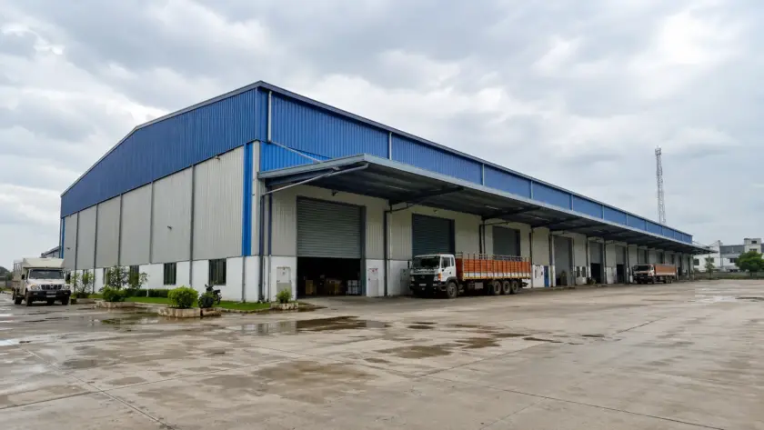 PEB industrial warehouse built by a PEB manufacturer in Vadodara