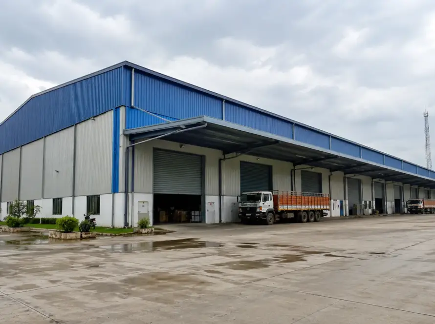 PEB industrial warehouse built by a PEB manufacturer in Vadodara