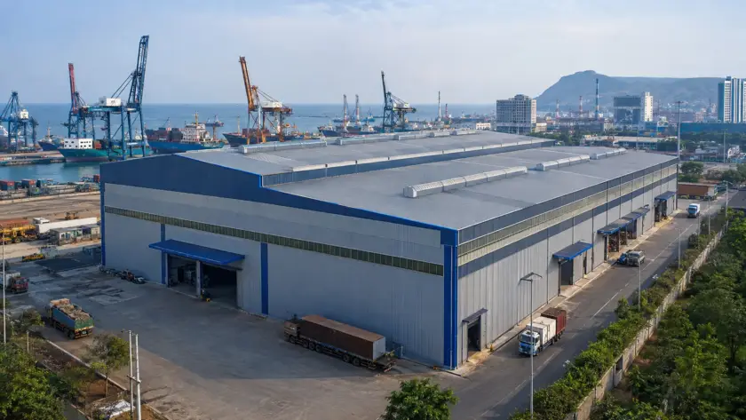 Pre-engineered building near Visakhapatnam port for coastal industrial operations