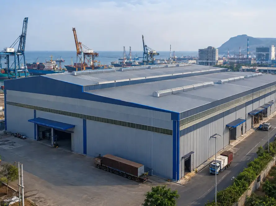 Pre-engineered building near Visakhapatnam port for coastal industrial operations