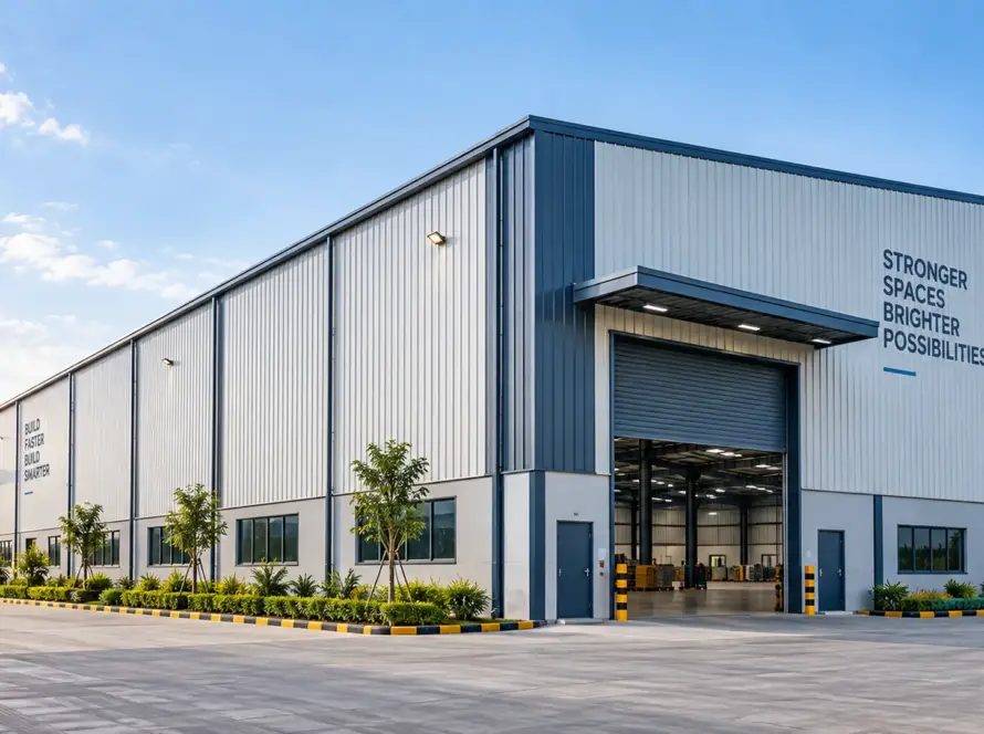 Fire-rated PEB structure — pre-engineered steel warehouse built for fire safety compliance in India