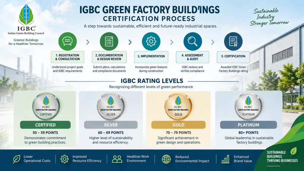IGBC certification levels Certified Silver Gold Platinum for factory buildings