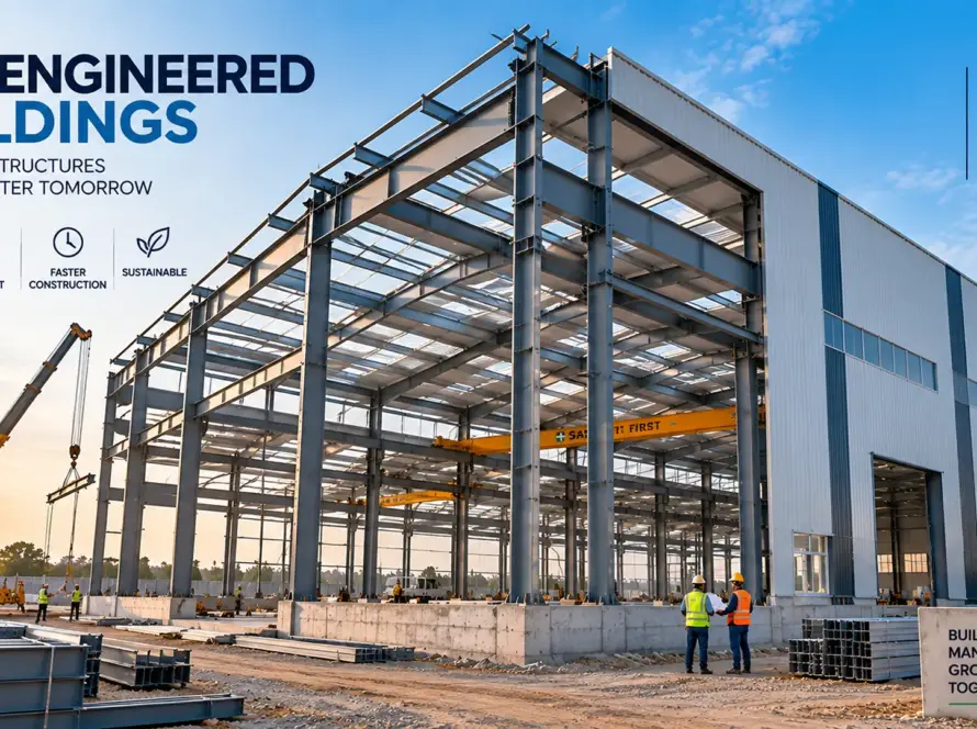 Pre-engineered steel building structure designed for coastal and industrial environments